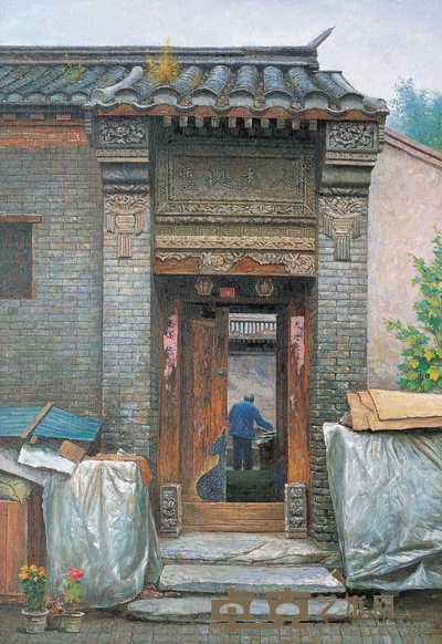 谢昀 2005年 胡同系列之高窄门(崇文区草厂八条) 100×70cm